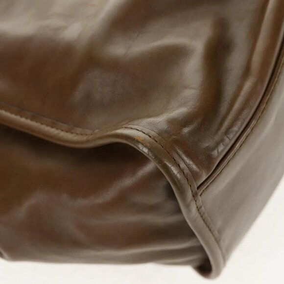 GUCCI Horsebit Shoulder Bag Leather Khaki Auth ep11163 - Picture 4 of 16